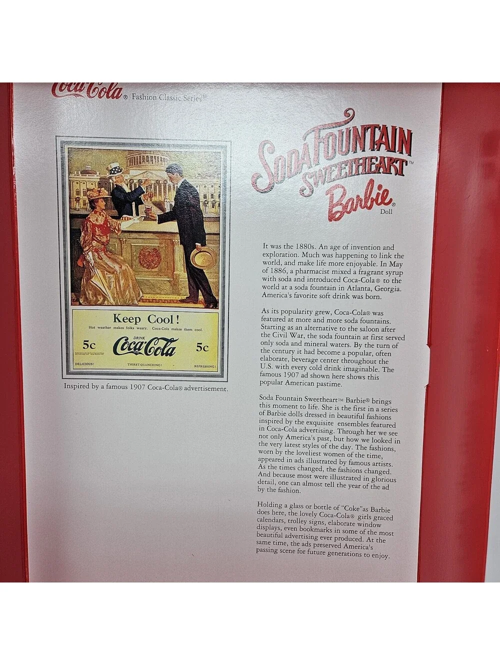1st In Series Coca-Cola Fashion Classic Barbie Soda Fountain Sweetheart 1996